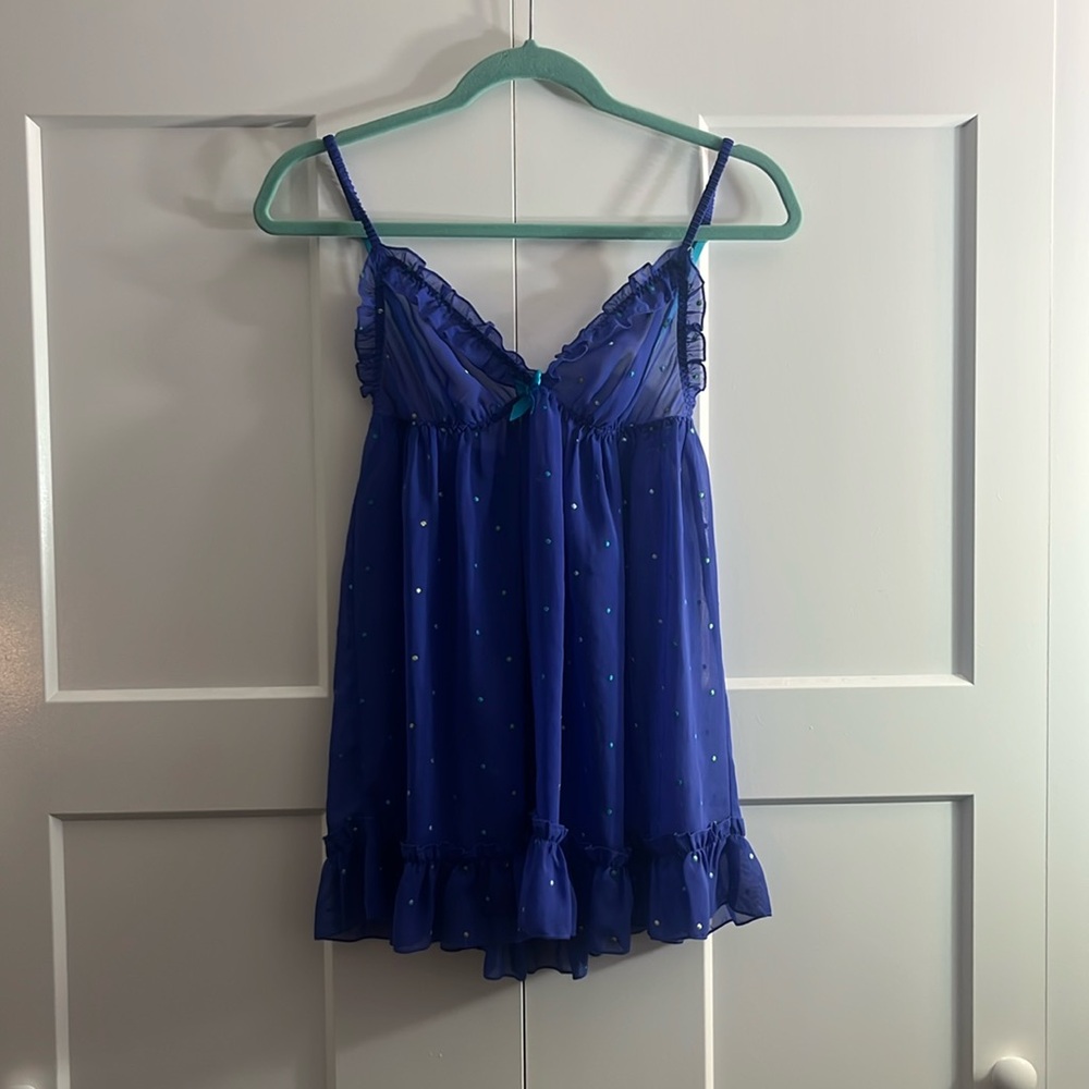 VS Victoria’s Secret Teddy Babydoll Chemise Ruffle Lingerie Top